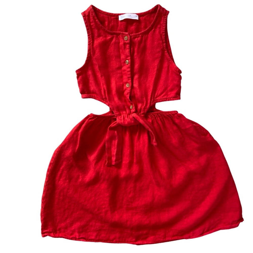 Zara Red Linnen Dress